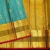 premiumkanchipuram silk saree inTeal blue & olive green with retta pettu boder