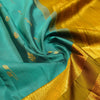 premiumkanchipuram silk saree inTeal blue & olive green with retta pettu boder