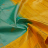 premiumkanchipuram silk saree inPastel Blue With Camel & Peacock Design 