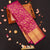  close view of premium bridal kanchipuram silk saree in magenta colour with Pure gold zari