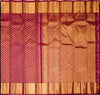 close view of premium bridal kanchipuram silk saree in Aesthetic maroon colour in pure gold zari