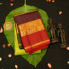 premium veldhari zaari lines kanchipuram silk saree in parrot green 