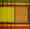 premium veldhari zaari lines kanchipuram silk saree in parrot green 