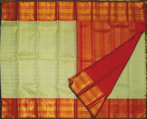 premium veldhari kanchipuram silk saree in pista green