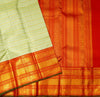 premium veldhari kanchipuram silk saree in pista green