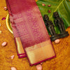 premium traditional bridal kanchipuram silk saree in magenta pink withself border