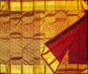 Close view of premium bridal kanchipuram silk saree in coffee brown colour with floral vine design