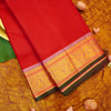  Premeium Traditional kanchipuram silk saree in Tomato red with contrast border