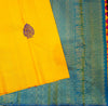 Partly Pallu Kanchipuram silk saree in Bright yellow borderless fancy saree