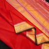  Premeium Traditional kanchipuram silk saree in Tomato red with contrast border