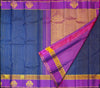  Premeium Traditional kanchipuram silk saree in Navy Blue with contrast double border
