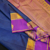  Premeium Traditional kanchipuram silk saree in Navy Blue with contrast double border