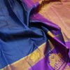  Premeium Traditional kanchipuram silk saree in Navy Blue with contrast double border