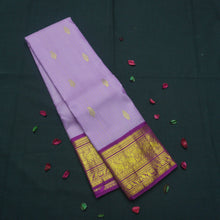 Load image into Gallery viewer, Exquisite Violet Kanchipuram Silk Saree with Golden Zari Butta Border
