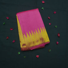 Load image into Gallery viewer, Pink Rising Border Kanchipuram Silk Saree with Gold Zari
