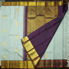 Load image into Gallery viewer, Light Blue Kanchipuram Silk Saree with Golden &amp; Korvai Border
