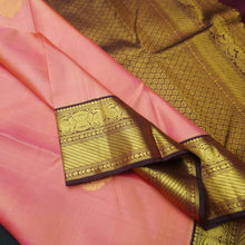 Load image into Gallery viewer, Rose Pink Kanchipuram Silk Saree with Golden Korvai Border and Butta Design
