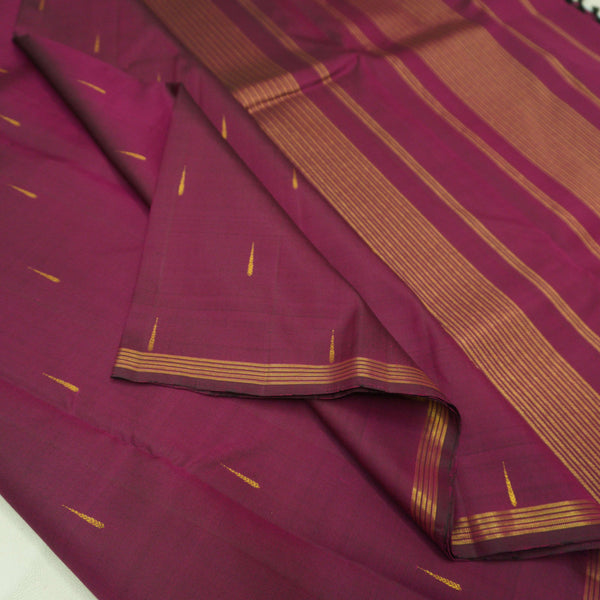 Traditional Deep Maroon Kanchipuram Silk Saree with Malli Moggu Butta