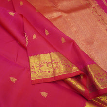 Load image into Gallery viewer, Rani Pink Kanchipuram Silk Saree with Thilagam Butta and Gold Zari Pallu
