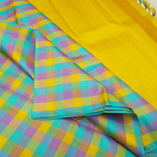Pastel Palum Pazhamum Borderless Kanchipuram Silk Saree - Vivaaha Silks & Sarees