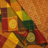 Palum Pazhamum Kanchipuram Silk Saree with Gold Zari Checks and Peacock Motifs - Vivaaha Silks & Sarees