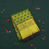 Traditional Dark Green Kanchipuram Silk Saree with Zari Thilagam Design - Vivaaha Silks & Sarees