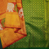 Chili Red Kanchipuram Silk Saree with Bavanji Border and Zari Brocade - Vivaaha Silks & Sarees