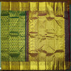 Traditional Dark Green Kanchipuram Silk Saree with Zari Thilagam Design - Vivaaha Silks & Sarees