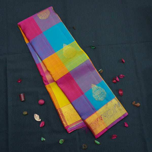 Traditional Palum Pazhamum Kattam Kanchipuram Silk Saree with Butta Design - Vivaaha Silks & Sarees