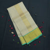 Premium Half White with Anandha Border Kanchipuram Silk Vaira Oosi Dhoti - Vivaaha Silks & Sarees