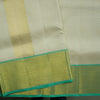 Premium Half White with Anandha Border Kanchipuram Silk Vaira Oosi Dhoti - Vivaaha Silks & Sarees