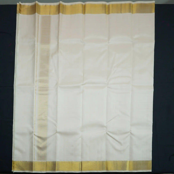 Cream Color Kanchipuram Pure Silk Premium Dhoti - Vivaaha Silks & Sarees