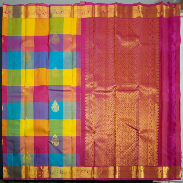 Traditional Palum Pazhamum Kattam Kanchipuram Silk Saree with Butta Design - Vivaaha Silks & Sarees