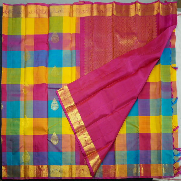 Traditional Palum Pazhamum Kattam Kanchipuram Silk Saree with Butta Design - Vivaaha Silks & Sarees