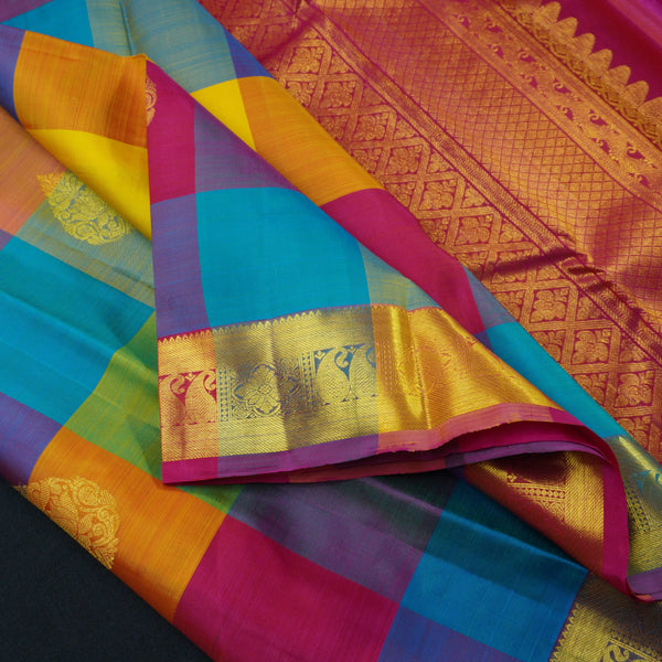 Traditional Palum Pazhamum Kattam Kanchipuram Silk Saree with Butta Design
