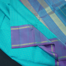 Load image into Gallery viewer, Traditional Aqua Blue Kanchipuram Silk Saree with Lavender Pallu

