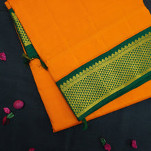 Load image into Gallery viewer, Radiate Elegance in Mambalam Yellow 9-Yard Kanchipuram Silk Saree
