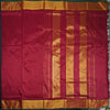 Crispa Red Traditional Kanchipuram Silk Saree in 9 Yards with Getti Border - Vivaaha Silks & Sarees