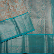 Load image into Gallery viewer, Exclusive Pastel Peach Bridal Kanchipuram Silk Saree with Silver Zari and Meena Work
