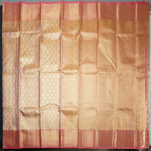 Load image into Gallery viewer, Exclusive Peach Bridal Kanchipuram Silk Saree with Gold Zari Tissue
