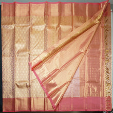 Load image into Gallery viewer, Exclusive Peach Bridal Kanchipuram Silk Saree with Gold Zari Tissue
