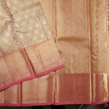 Load image into Gallery viewer, Exclusive Peach Bridal Kanchipuram Silk Saree with Gold Zari Tissue
