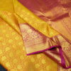 Sunset Orange Kanchipuram Silk Saree with Magenta Korvai Border - Vivaaha Silks & Sarees