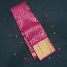 Load image into Gallery viewer, Traditional Rani Pink Bridal Kanchipuram Silk Saree with Gold Zari

