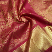 Load image into Gallery viewer, Deep Maroon Bridal Kanchipuram Silk Saree in Pure Gold Zari

