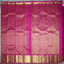 Load image into Gallery viewer, Traditional Rani Pink Bridal Kanchipuram Silk Saree with Gold Zari

