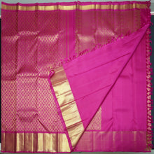 Load image into Gallery viewer, Traditional Rani Pink Bridal Kanchipuram Silk Saree with Gold Zari

