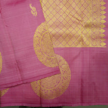 Load image into Gallery viewer, Pink Borderless Kanchipuram Silk Saree with Floral &amp; Paisley Motifs

