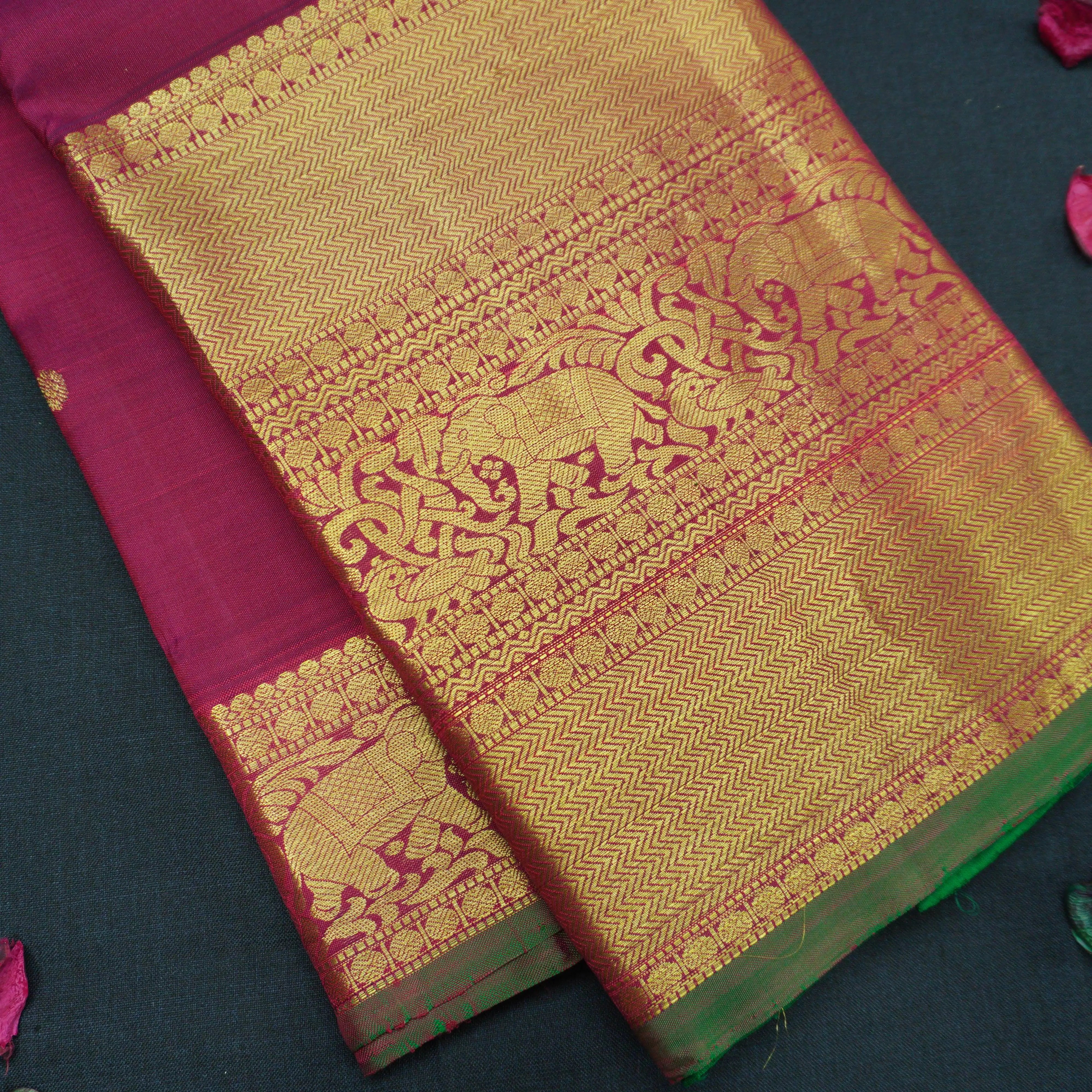 Araku Red Handloom Silk Saree with Traditional Border Design
