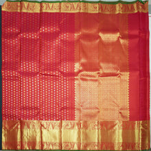 Load image into Gallery viewer, Chili Red Handloom Kanchipuram Silk Saree with Zari Brocade &amp; Pallu

